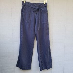 Gap Wide Leg Navy Blue Tie Waist Pants Size 4